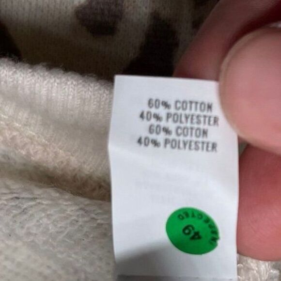 Aerie Small Oversized Animal Print Leopard Cream Brown Collared Sweater‎ V Neck - Picture 10 of 10